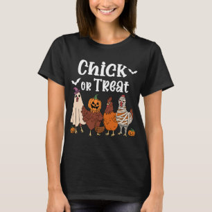 Hühnchen oder Streich lustiges spooky Huhn Hallowe T-Shirt