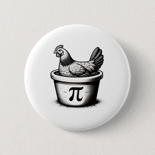 Hühnchen-Pot-Pie-Lustiger-Mathe-Witz-Hühnchen-Pot- Button (Vorderseite)