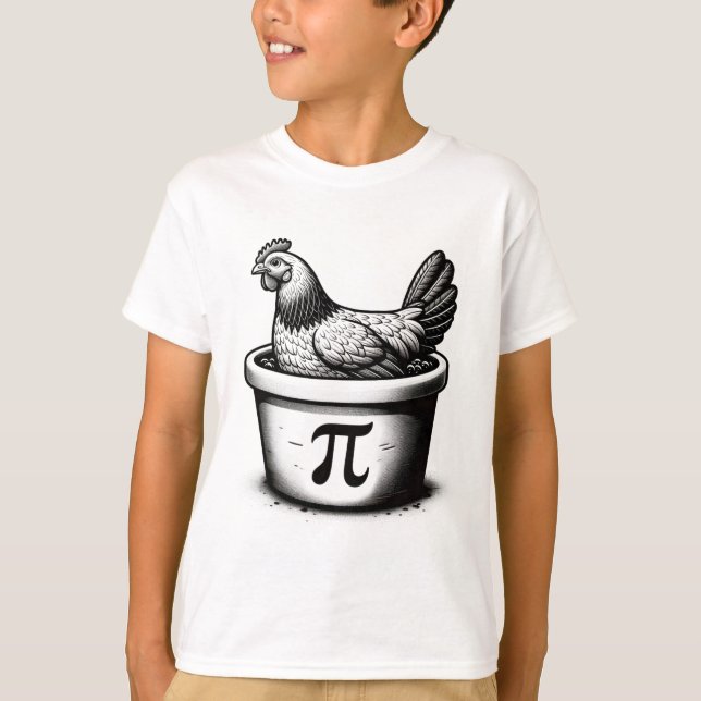 Hühnchen-Pot-Pie-Lustiger-Mathe-Witz-Hühnchen-Pot- T-Shirt (Vorderseite)