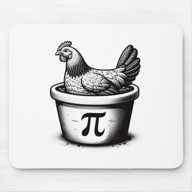 Hühnchen-Pot-Pie-Lustiger-Mathematik-Wortwitz-Hühn Mousepad (Vorne)