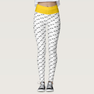 Hühnchen sei verrückt! Funky Black & White & Yello Leggings