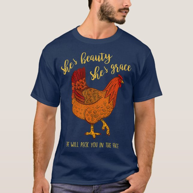 Hühnchen Shes Beauty Shes Grace Peck Ihr Gesicht T-Shirt (Vorderseite)