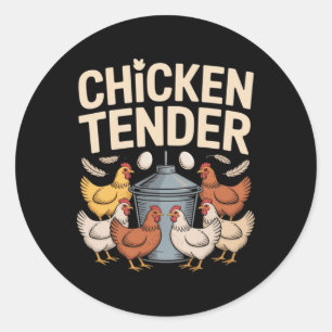 Hühnchen Tender Lustiger Hühnerbauer Pun Humor _2  Runder Aufkleber