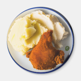 Hühnchen und Kartoffeln, gebraten Magnet