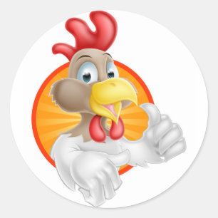 Hühnchen wirbelt Design auf Runder Aufkleber