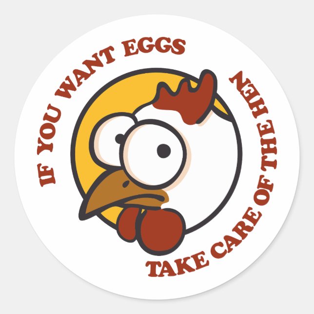 Hühner 1 runder aufkleber (Vorderseite)