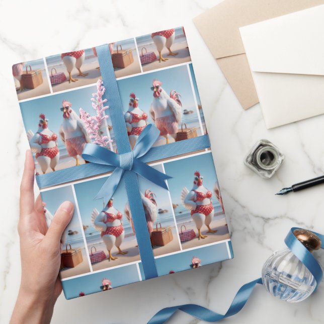 Hühner am Strand Geschenkpapier (Schenken)