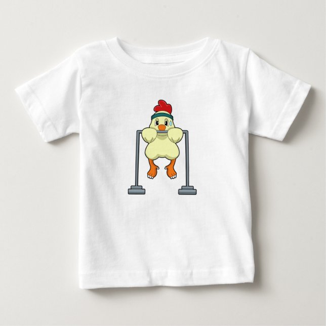 Hühner an der Fitness Möller Baby T-shirt (Vorderseite)
