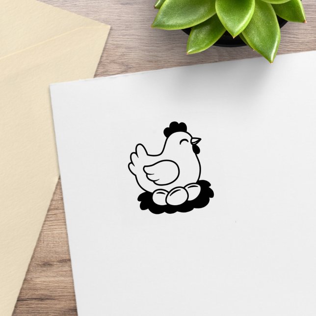 Hühner auf Nest mit Eiern 1x1 Gummistempel (Von Creator hochgeladen)