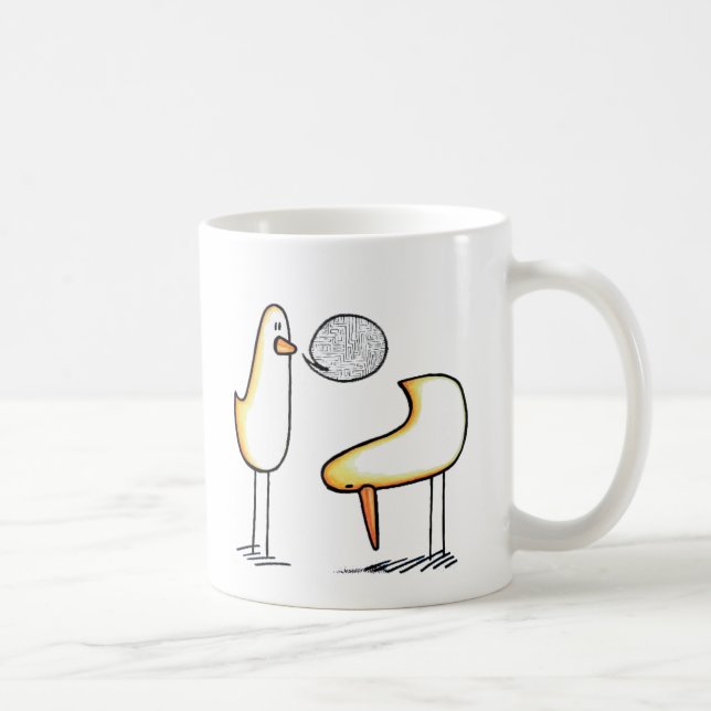 Hühner auf weißer Tasse (Rechts)