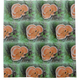 Hühner aus dem Wald Pilz Duschvorhang