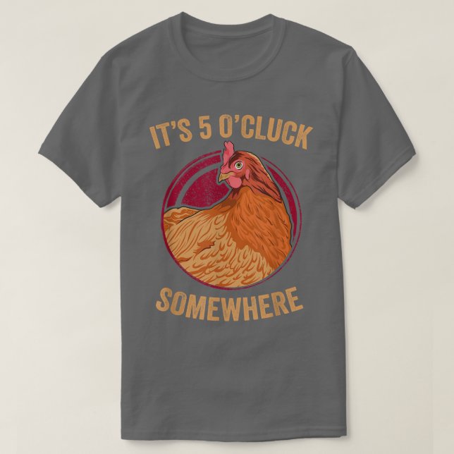 Hühner-Bauer Funny Five O' Cluck Backyard Chicke T-Shirt (Design vorne)