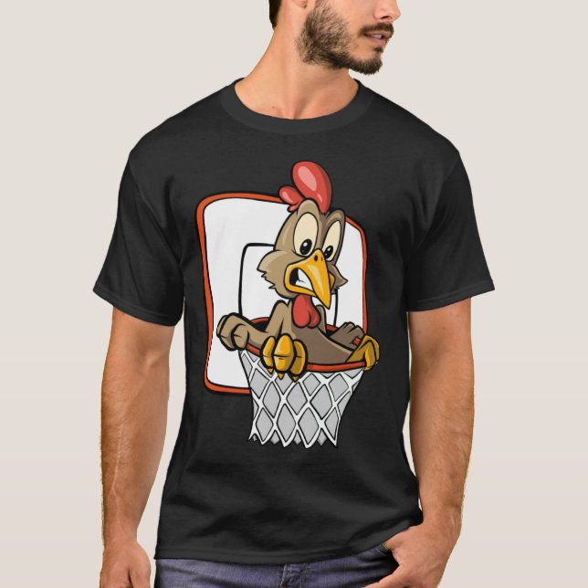 Hühner-Dunking-Basketball T-Shirt (Vorderseite)