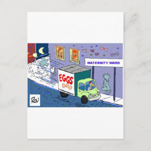 Hühner Entbindungsstation Lustige Cartoon Geschenk Postkarte