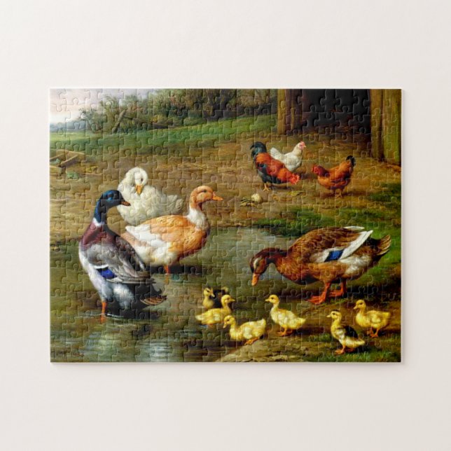 Hühner, Enten und Enten im landwirtschaftlichen Be (Horizontal)