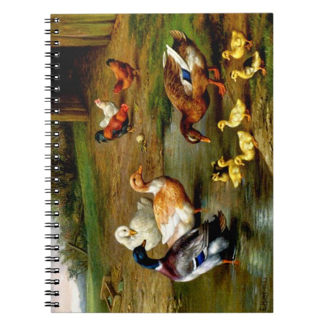 Hühner, Enten und Entenlings im Bauernhof-Notebook Notizblock (Vorderseite)