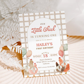 Hühner-Erstgeburtstagseinladung Einladung