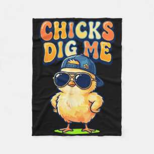 Hühner finden mich lustig von Chick Sungles Retro Fleecedecke