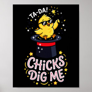 Hühner finden mich lustig von Chick Sungles Retro Poster
