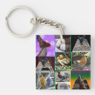 Hühner-Foto-Collarge, Schlüsselanhänger