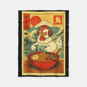 Hühner-Gaming-Ramen japanische Ukiyo-e große Welle Fleecedecke