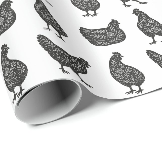Hühner Geschenkpapier (Rolleneckpunkt)