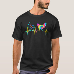 Hühner-Herzschlag-Tie-Dye-Herz-Eier-Farm T-Shirt