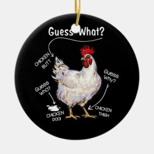 Hühner-Hintern raten, was Hühnchen-Ding raten, w Keramik Ornament