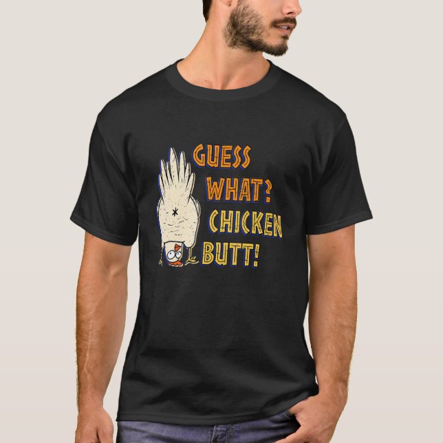 Hühner-Hintern raten, was Niedliche Tiere Hühner T-Shirt (Vorderseite)