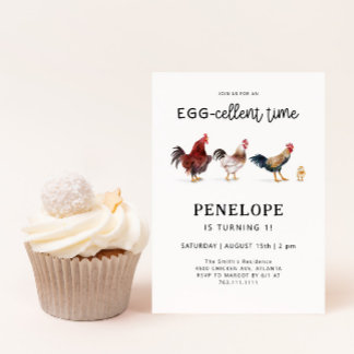 Hühner-Hühner-EGG-Zellent Geburtstag Einladung