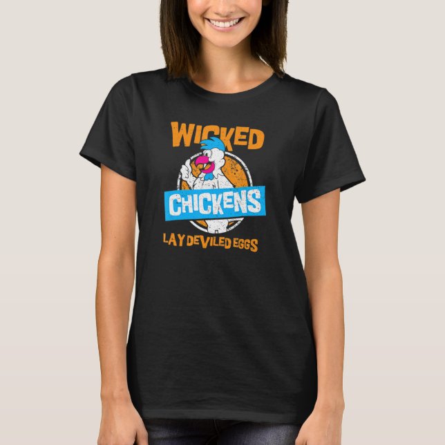 Hühner-Hühner-Lay-devidierte Eier Hühnerfarm T-Shirt (Vorderseite)