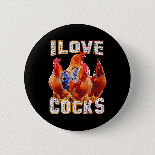 Hühner I Liebe S Button (Vorderseite)