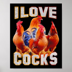 Hühner I Liebe S Poster