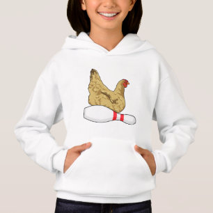 Hühner im Bowling mit Bowling Button Hoodie
