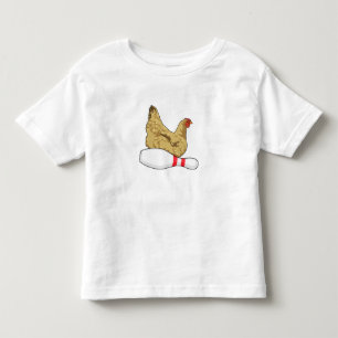 Hühner im Bowling mit Bowling Button Kleinkind T-shirt