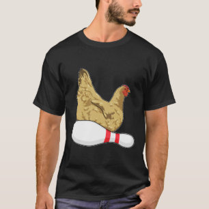 Hühner im Bowling mit Bowling Button T-Shirt
