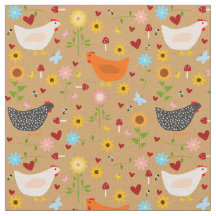 Hühner im Garten mit Blume und Bugs