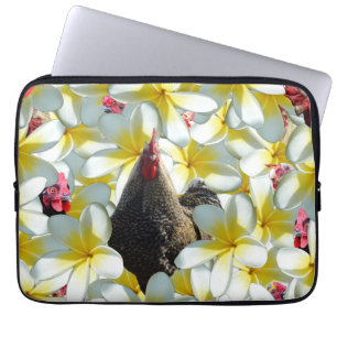 Hühner in der Frangipanis, Laptop-Sieb Laptopschutzhülle