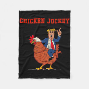 Hühner-Jockey lustiger Trump-Meme  Fleecedecke