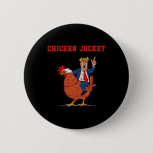 Hühner-Jockey lustiges Trump-Meme Button