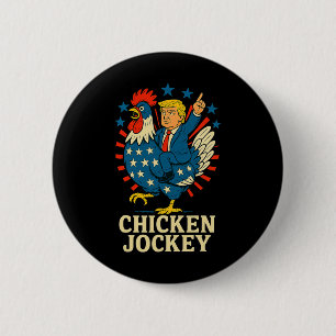 Hühner-Jockey-Trump-lustiges-Meme Button