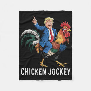 Hühner-Jockey-Trump-lustiges-Meme-surrealer-Humor- Fleecedecke