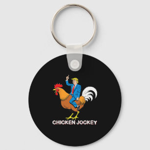 Hühner-Jockey-Trump-lustiges-Meme-surrealer-Humor- Schlüsselanhänger