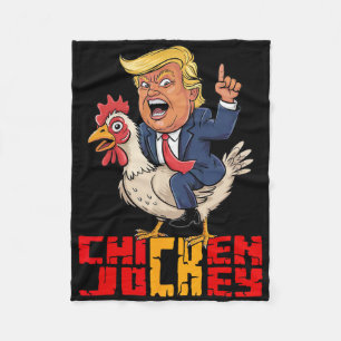 Hühner-Jockey-Trump-lustiges-politisches-Meme Fleecedecke