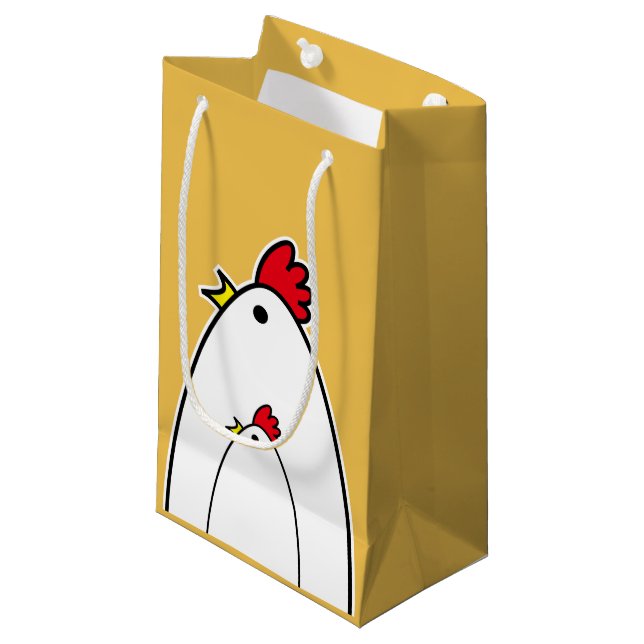 Hühner Kleine Geschenktüte (Vorderseite Schrägansicht)