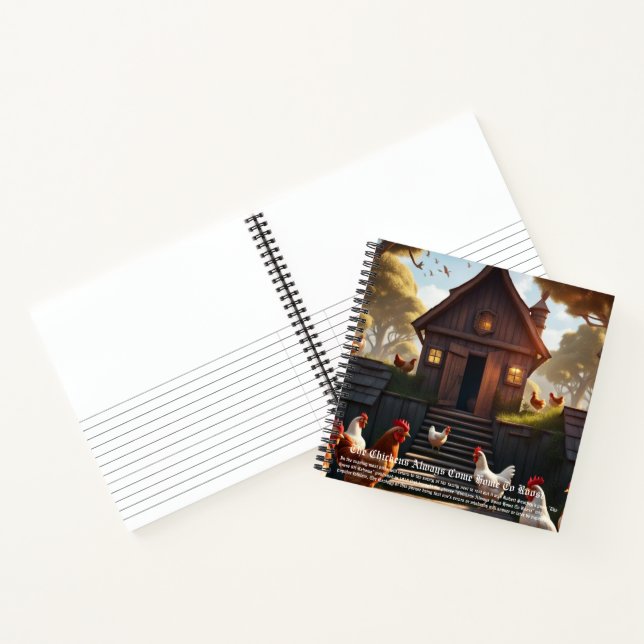 Hühner kommen Zuhause zu Roost Notizbuch (Innenseite)