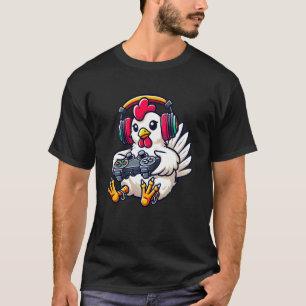 Hühner Lustige Videospiel Gamer T-Shirt