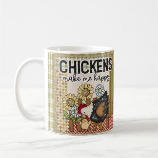 Hühner machen mir eine glückliche Kaffeetasse