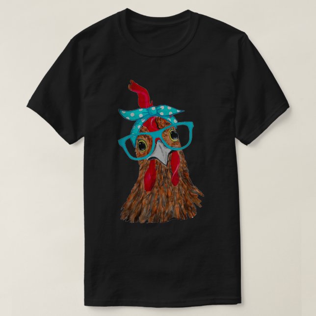Hühner mit Bandanavorband und Brille niedlich (2 T-Shirt (Design vorne)