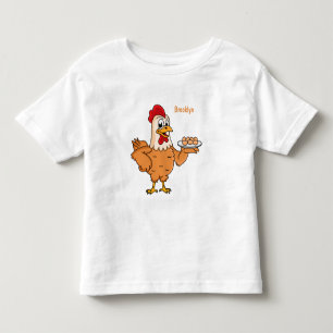 Hühner mit Eiern auf dem Cartoon Kleinkind T-shirt